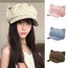 Star Denim Beret Cap Bowknot Newsboy Caps New Baseball Hat  Women