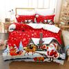 3D Christmas Duvet Cover Set Red Colour Merry Christmas Theme Tree Gift Pattern For Kids Teens Adult Bedding Set King Queen Size