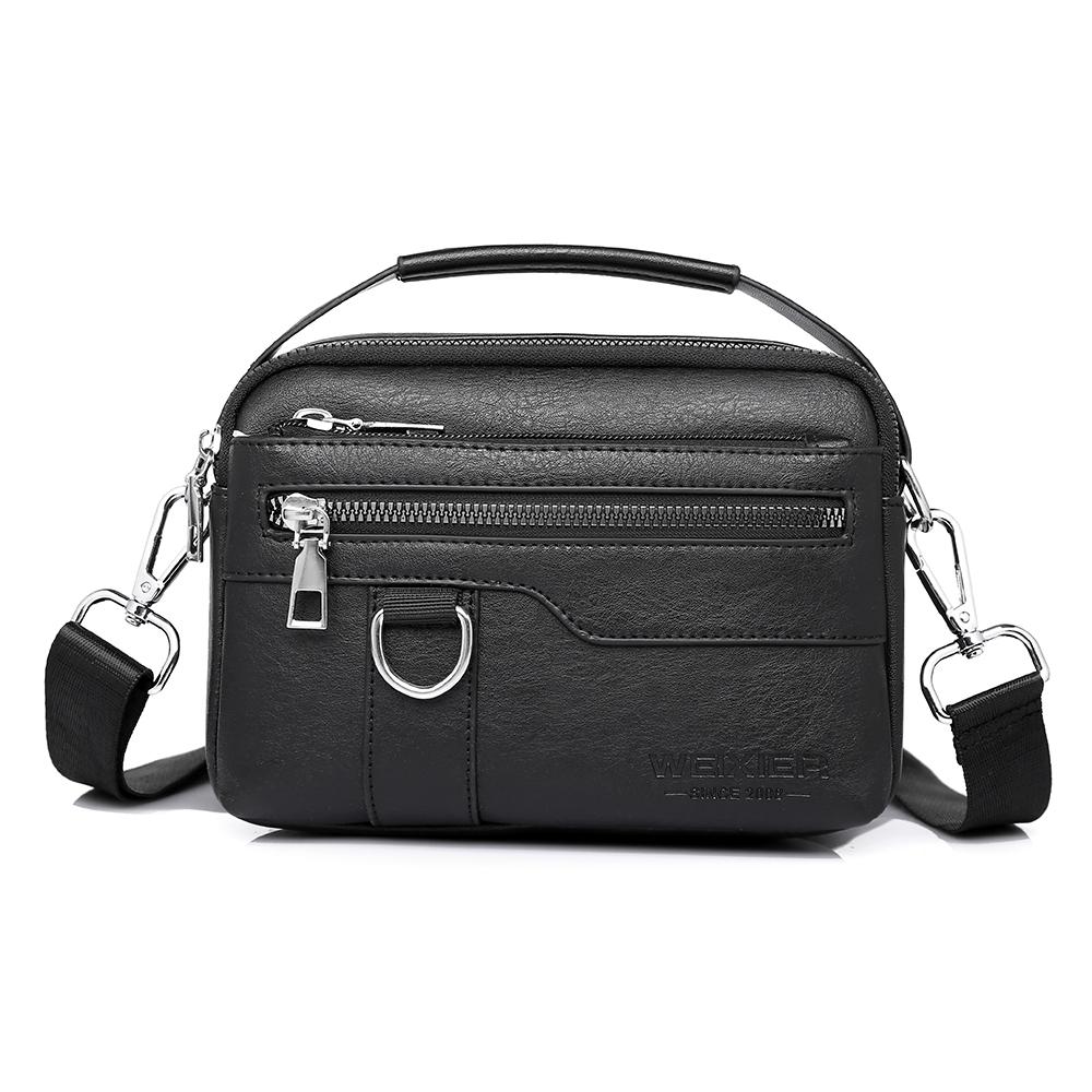 

WEIXIER Men s Leather Crossbody Shoulder Bag Waterproof Messenger Bag Briefcase Satchel Travel Work Bag