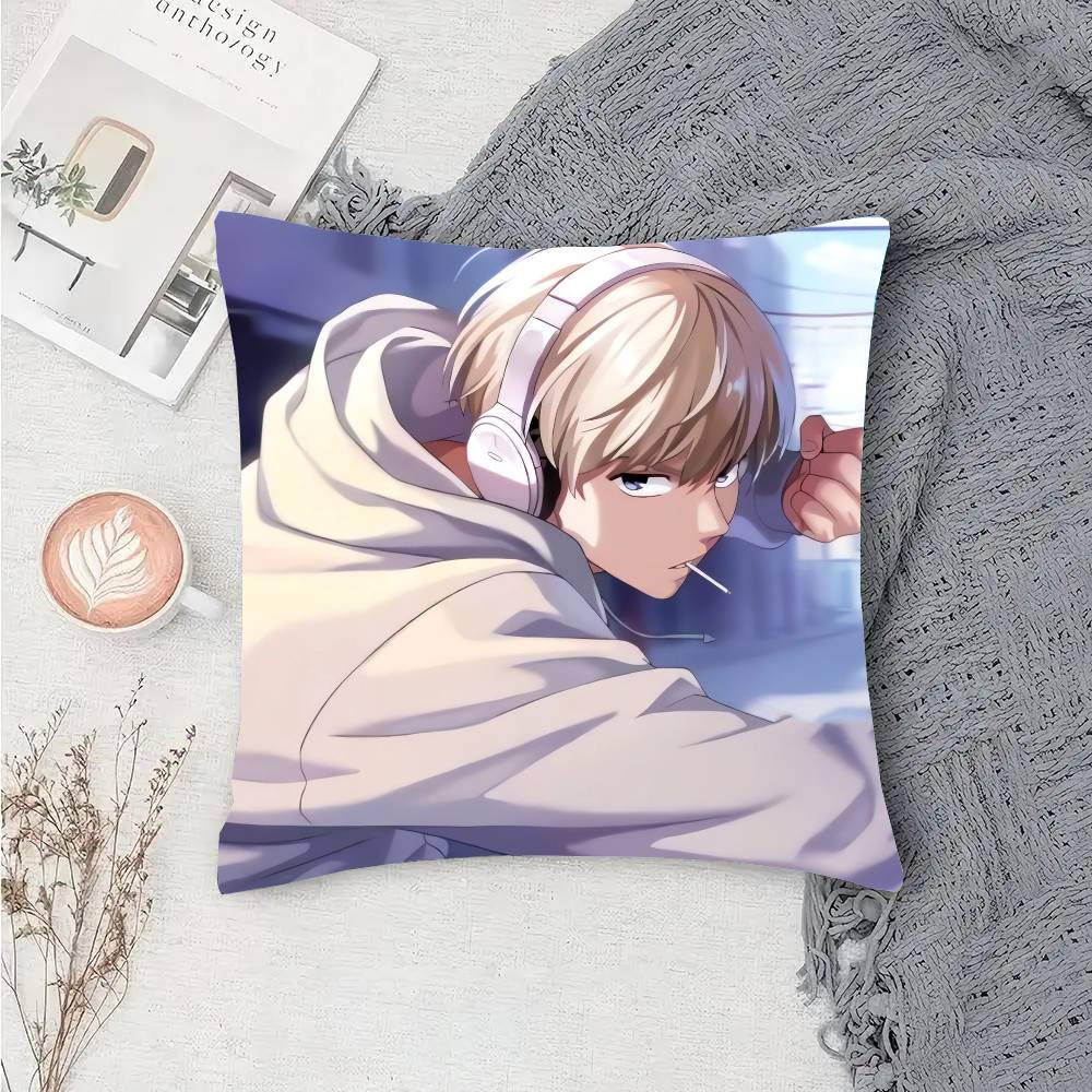 Kaji Ren Hot Blooded Anime W-Wind Breaker Pillow Case Fashion Square Pillowcase Bedroom Sofa Room Ins Decoration Leisure