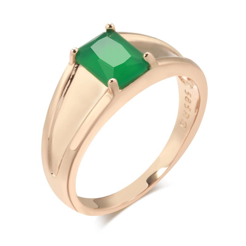 

Кольца Kinel с квадратным темно-зеленым опалом и цирконом для женщин 9 розового золота