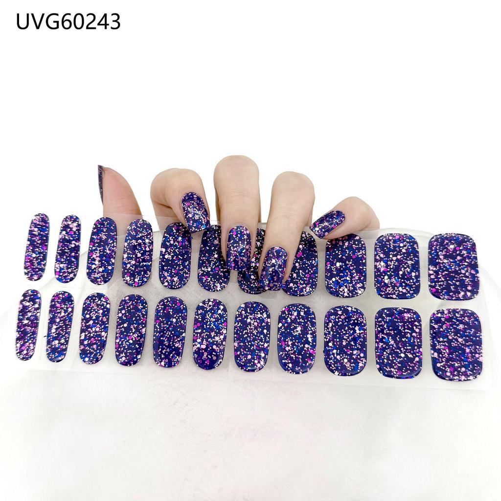 Transparent Nude UV Gel Nail Art Stickers: Semi-Cured, Semi-Baked Manicure Sheets