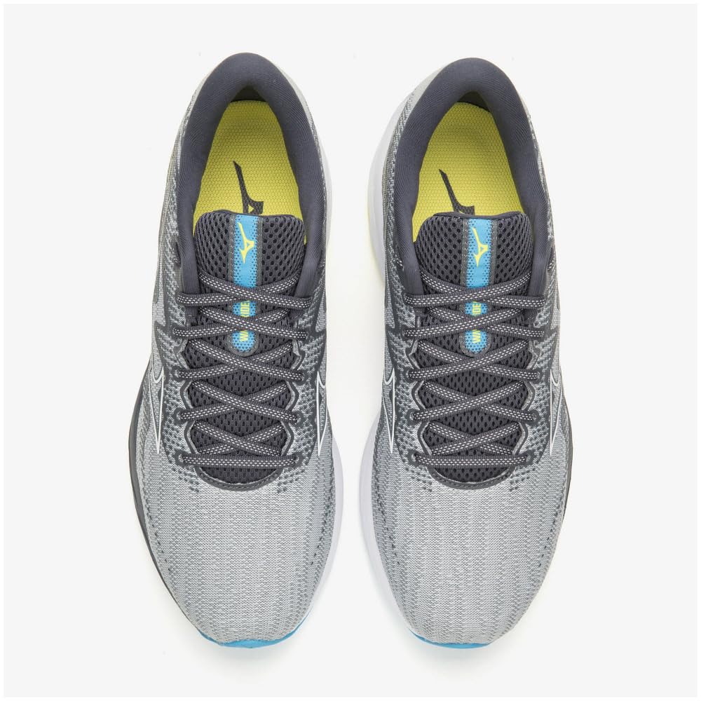 Mizuno Wave Rider 27 Running Thick Gray X White X 2E Shoes, Jogging, Marathon, Training, Sports, Lightweight, Resilient, Sole, Men's, Blue, 28.5 Cm,