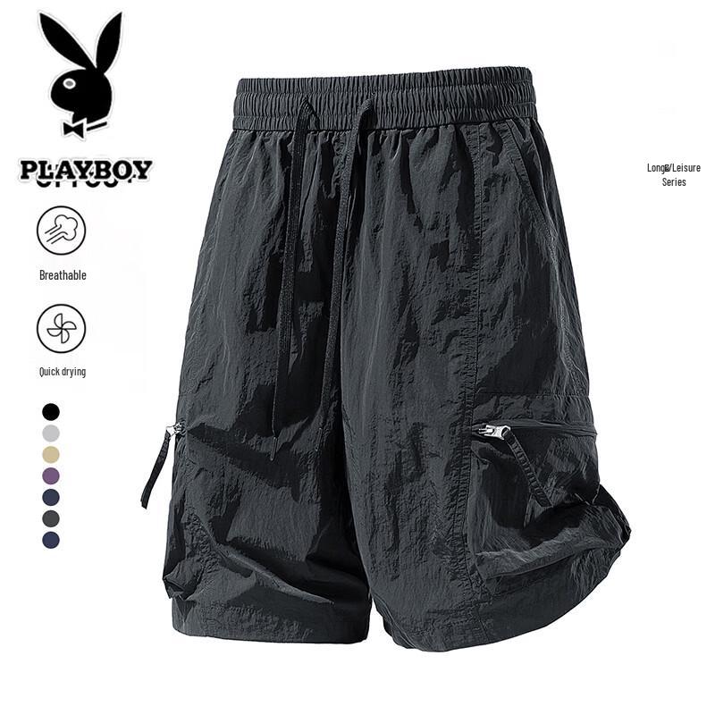 

PLAYBOY Men s Ice Silk Casual Quick-Dry Shorts XL