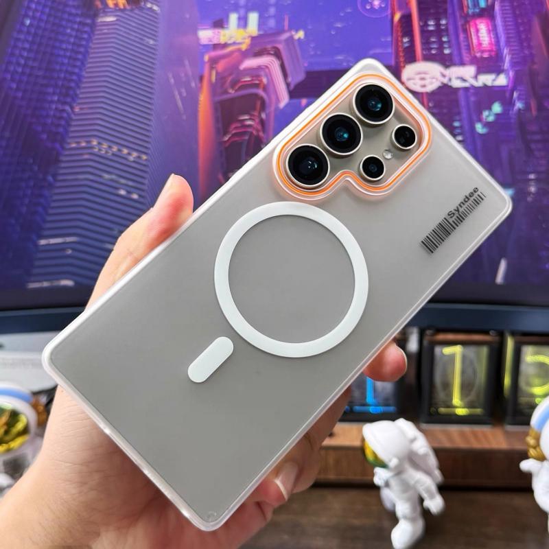 Slim Matte Clear Magnetic Phone Case For Samsung S25 S24 S23 S22 S21 Note 20 Ultra Plus FE A17 A07 A56 A26 A36 A16 A06 A55 Cover
