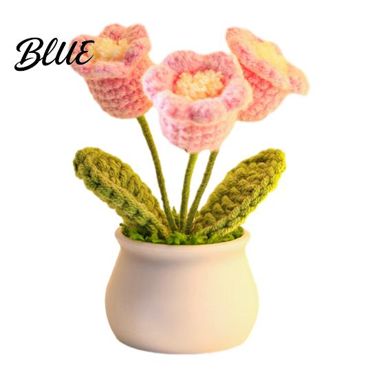 Mini Yarn Potted Plants Handmade Crochet Flower Decoration, Knit Artificial Sunflower Desktop Decor Decor, Gift for Women, Mom, Teacher, Friend,