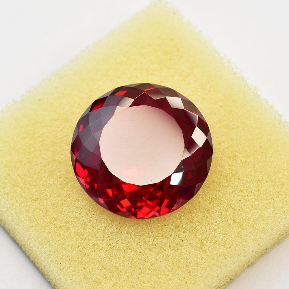 Natural Red Ruby Loose Gemstone 51.5 Ct Round Cut Mozambique for Jewelry Making and Gem Collections