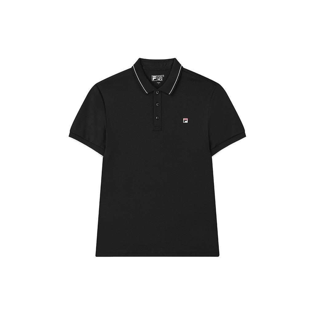 FILA Polo Shirts Men s Black Polo Collar Moderate Straight Fit F51M228106F-BK XL