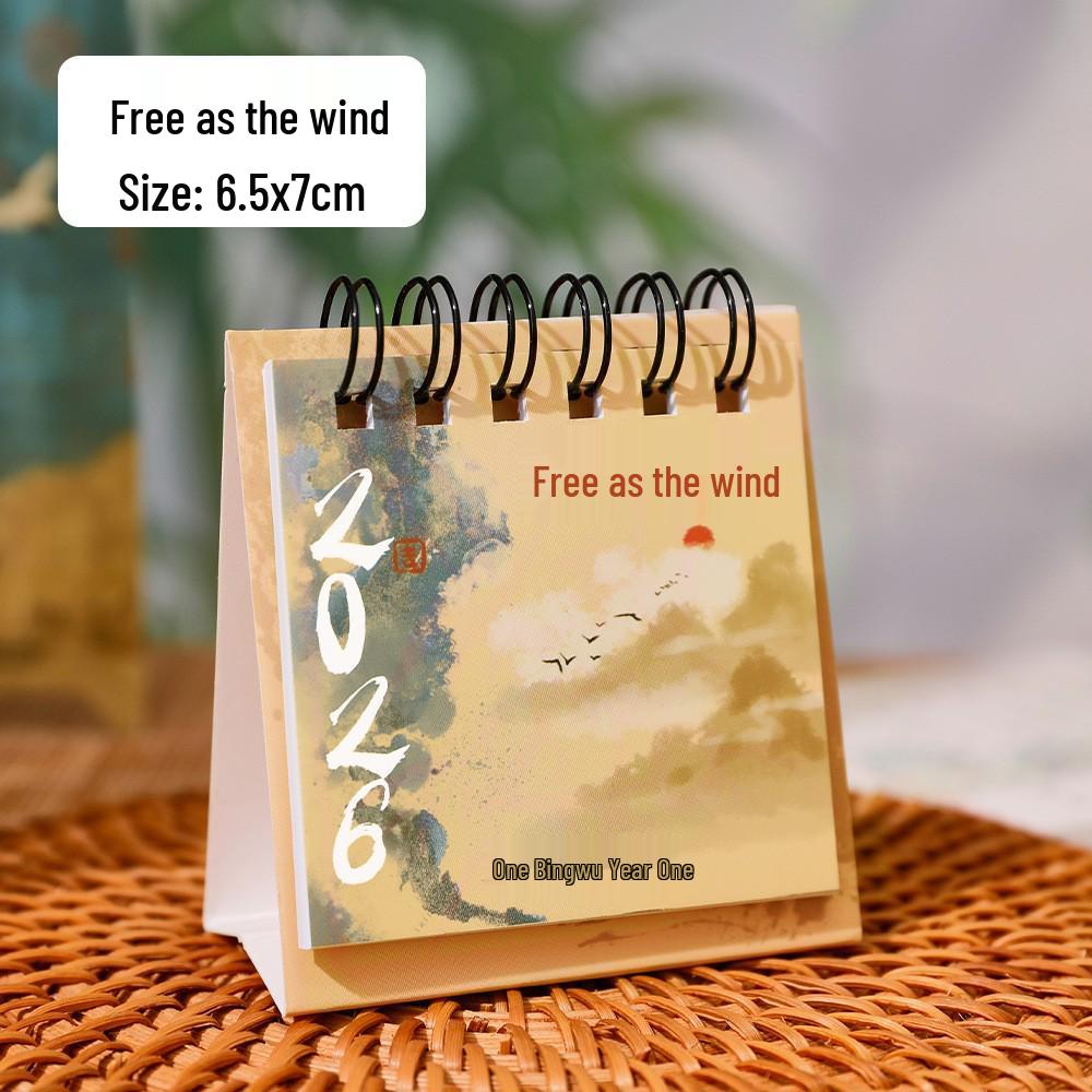 2026 Inspirational Words Mini Desk Planner Calendar - Creative Portable Desktop Ornament