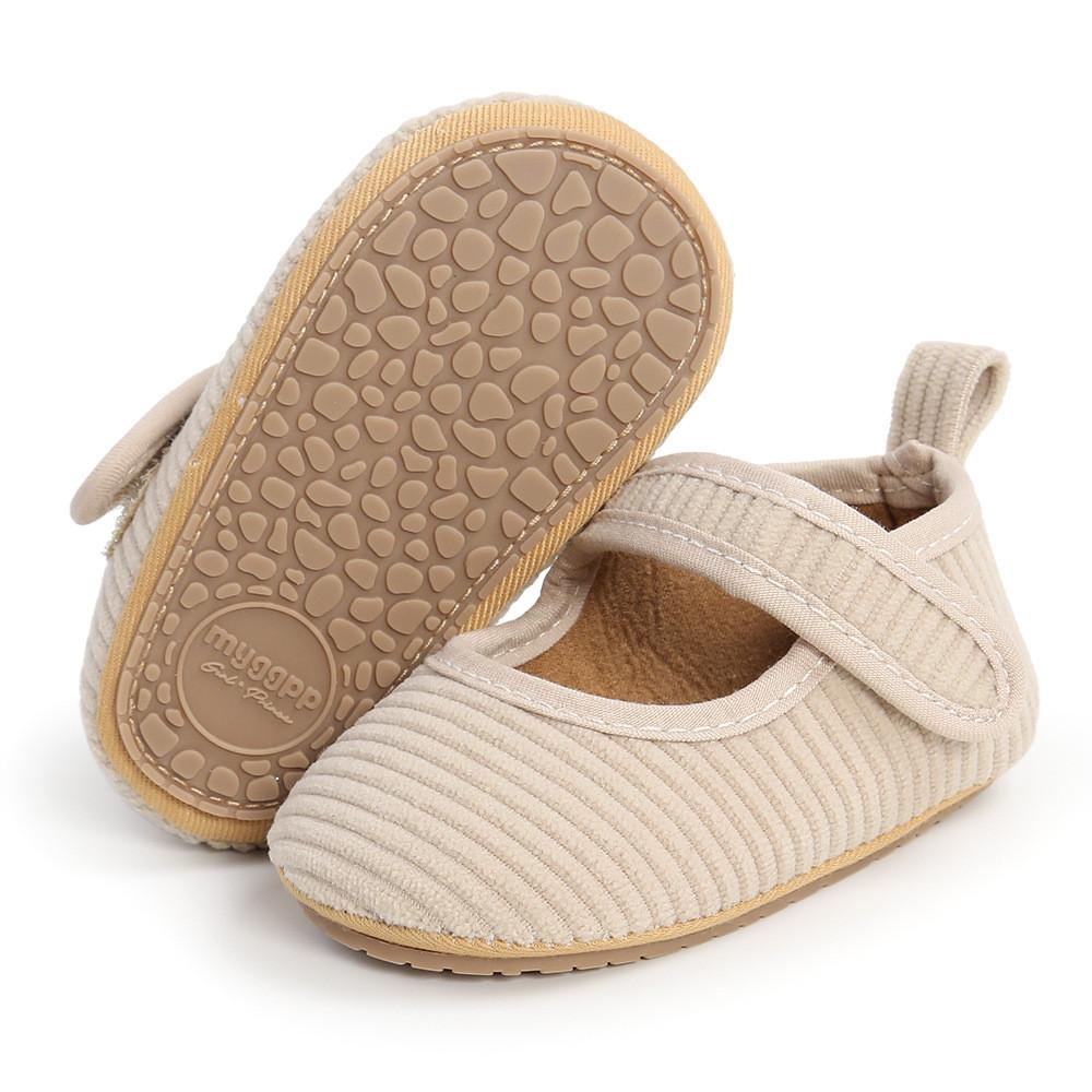 Baby Girl Princess Shoes With Breathable Cotton For Spring And Autumn Comfort Apricot,11cm