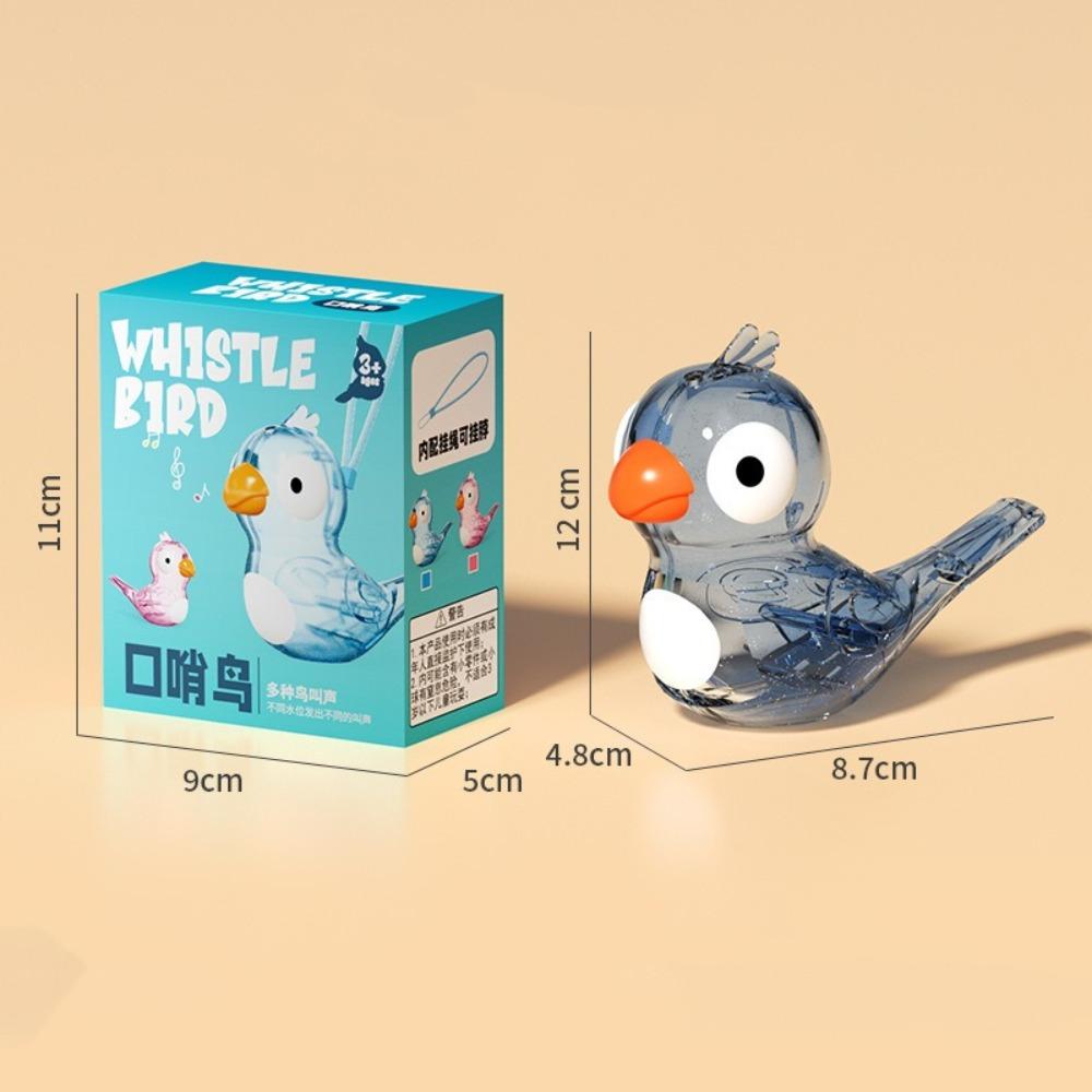 Cartoon Water Bird Whistle Transparent with Lanyard Whistling Birds Toy Educational Musical Instrument Plastic Whistle