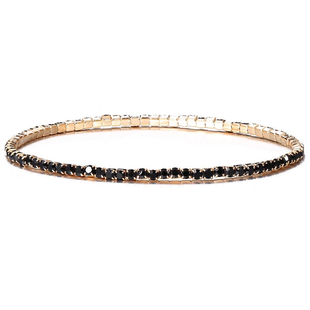 Bohemian Multi Color Elastic Crystal Bracelets for Women Girls Rhinestones Tennis Chain Bracelets Wristband Wedding