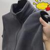 Herr Höst/Vinter Fleeceväst: Koreansk stil, med plus sammet, ärmlös, enfärgad, jacka med dragkedja och ståkrage.