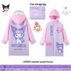 Sanrio Kuromi Barns Snabbtorkande Regnjacka med Huva—Flickors Lösa, Förtjockade Design för Grundskola & Förskola