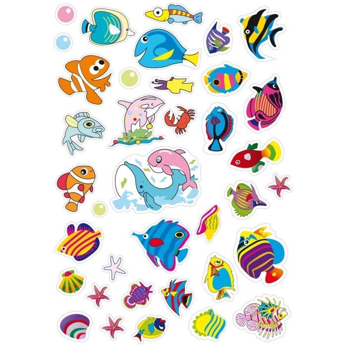 Gommettes poissons - CTOP - 74 pièces - Décoration créative - Mixte - Enfant