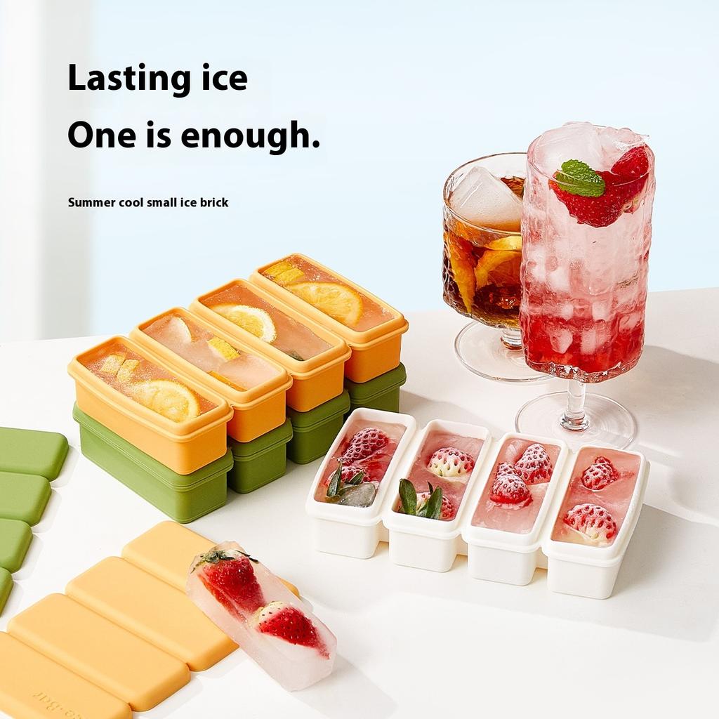 Ice Mold Food-Grade Silicone Large Ice Cube Tray with Lid Versatile Bar Ice Mould for Cocktails Baby Food Storage