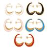 Chic Crescent Crescent Shape Inner Hollow Surface Dripping Earrings Stainless Steel Plated 18k Gold Trend Earrings