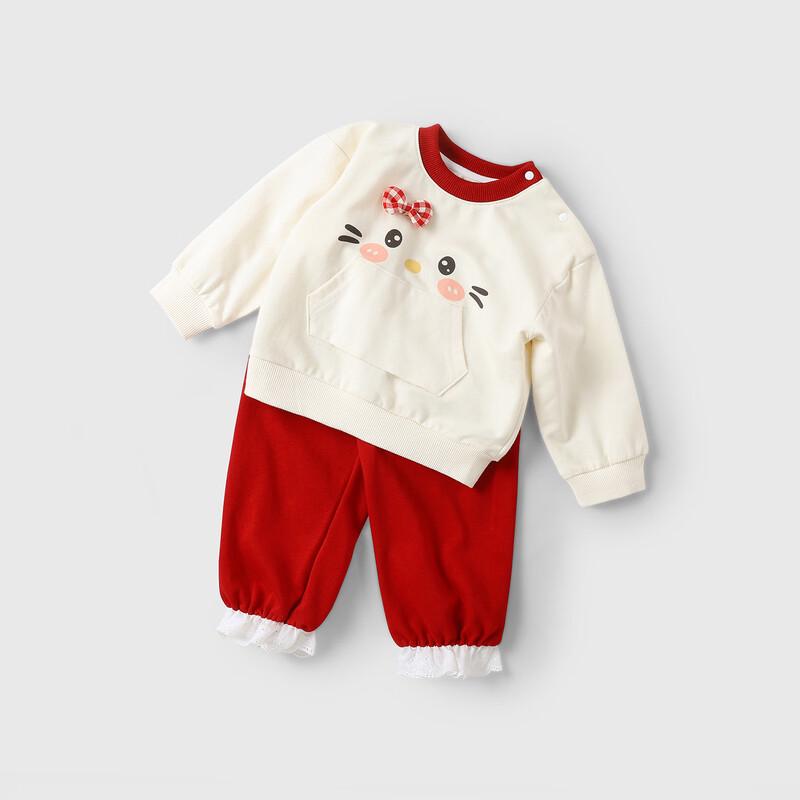 Infant Girls' Cotton Sweatshirt & Pants Set