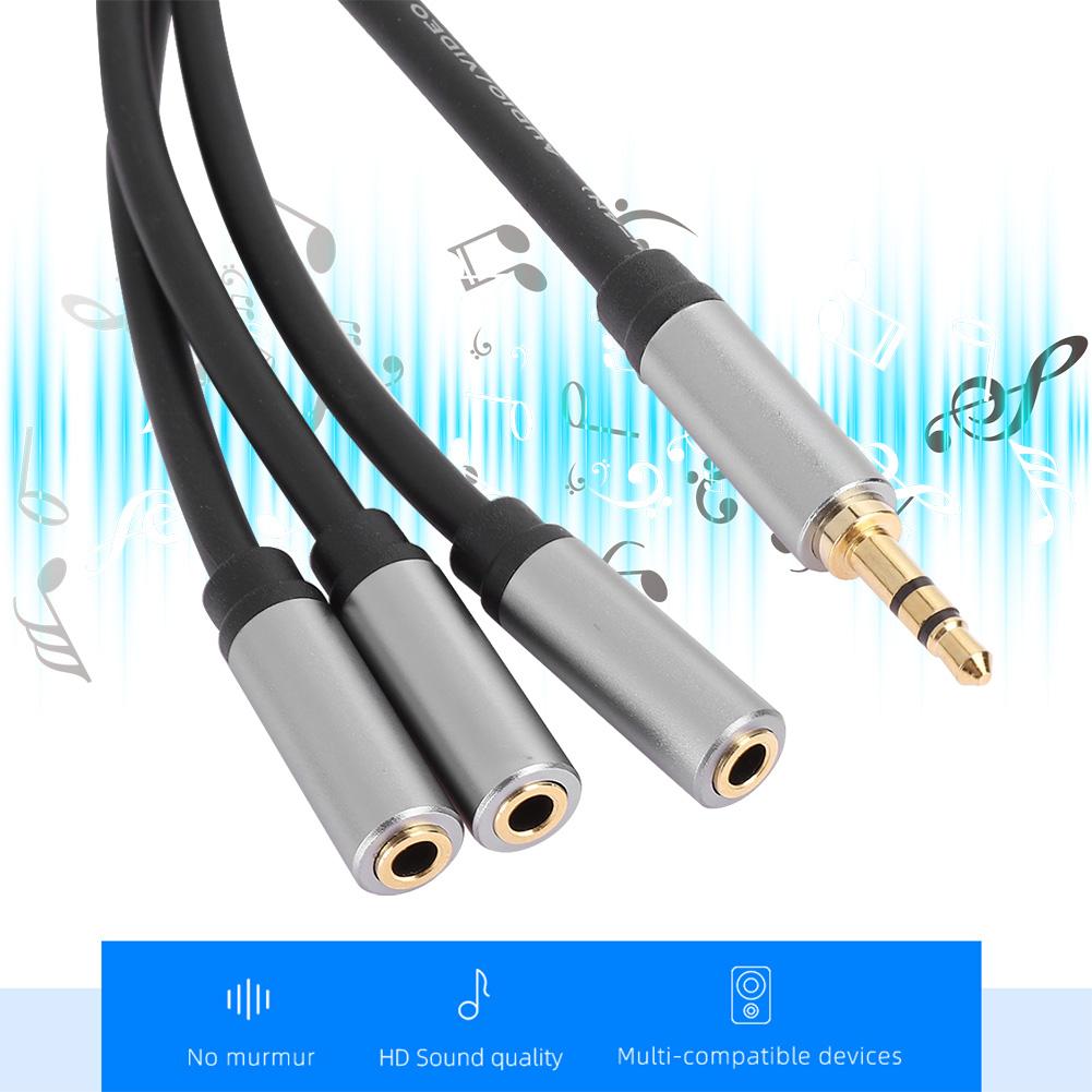 3.5mm 0.1in 3 in 1 Audio Splitter Cable 1 Male to 3 Female Stereo Wire High Compatibility3.5mm 0.1in 1 Male to 3 Female