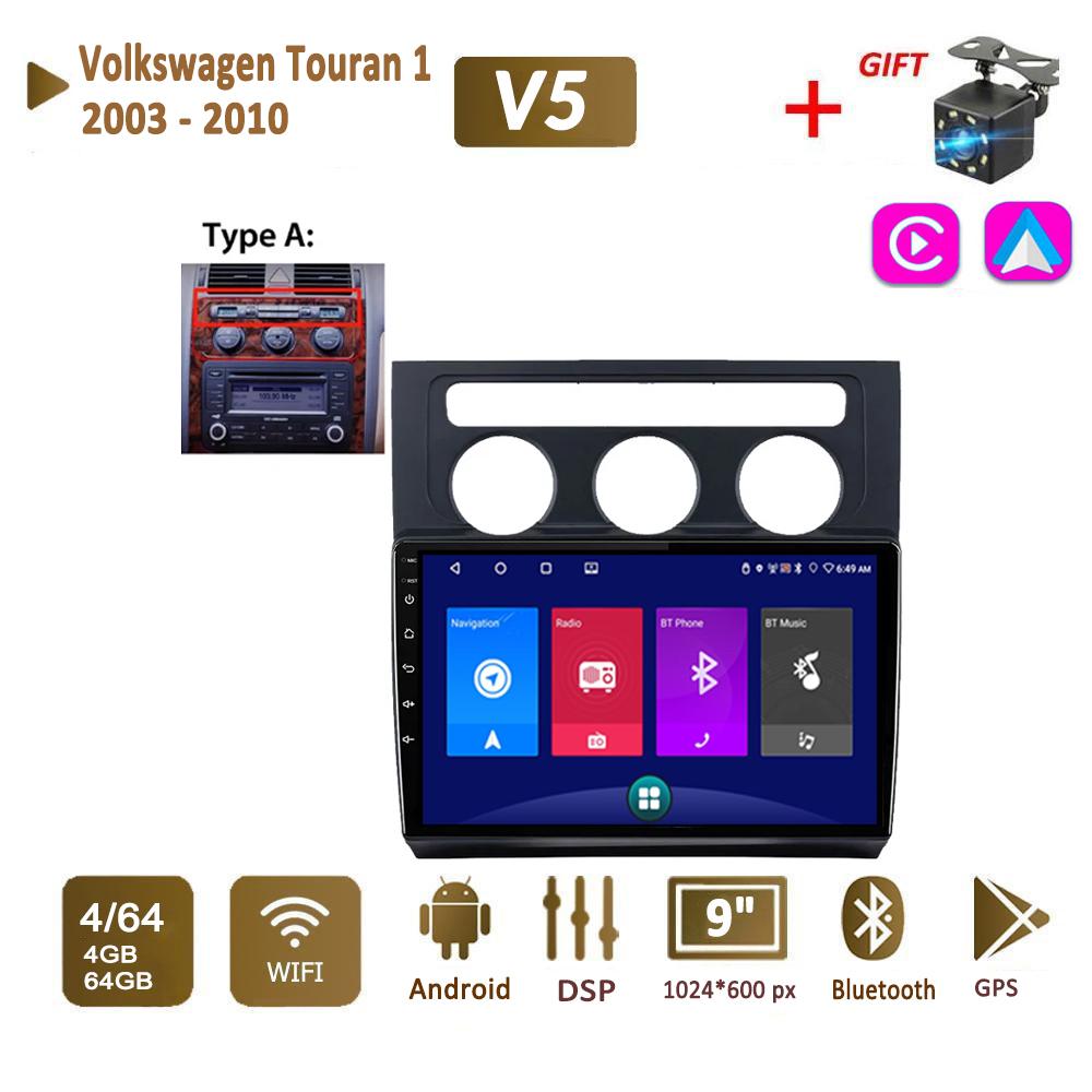 

Автомобильная магнитола на базе Android, стерео для Volkswagen Touran 1 2003-2010, 2 Din, мультимедийная навигация Carplay, авторадио, GPS, WIFI, головное устройство, 4 + 64 ГБ 4+64GB,A