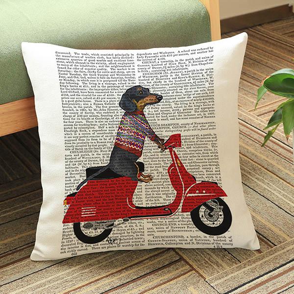 Щенок таксы собака эскиз диван наволочка прекрасная колбаса собака хлопок лен автомобильная подушка домашний декор наволочка 45x45 см 450mm450mm 1385₽