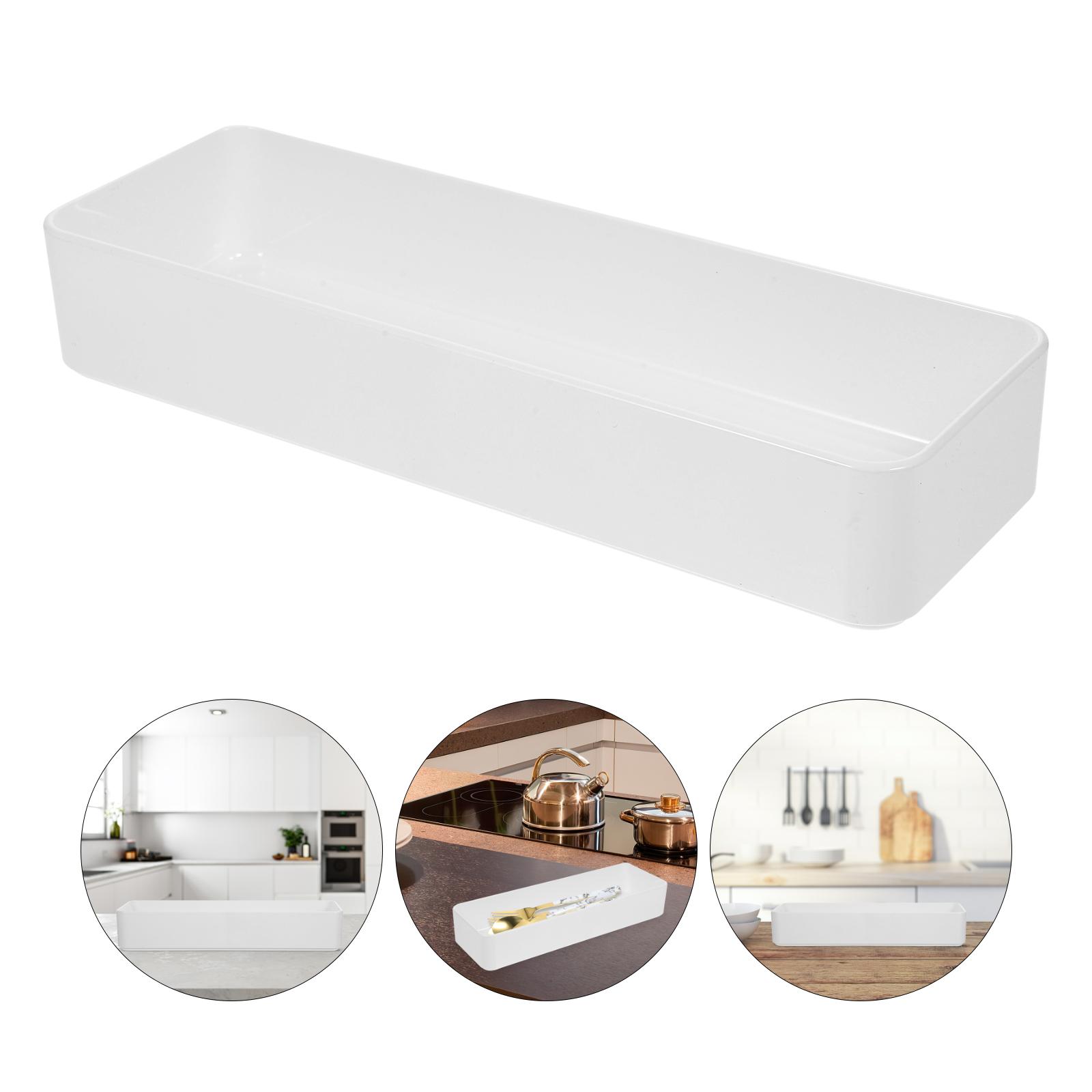 

2 шт. Ящик для хранения кухонных принадлежностей Органайзер для столовых приборов Поднос для столовых приборов Чехол для кухонного ящика Палочки для еды 25.50X8.50X4.50CM белый