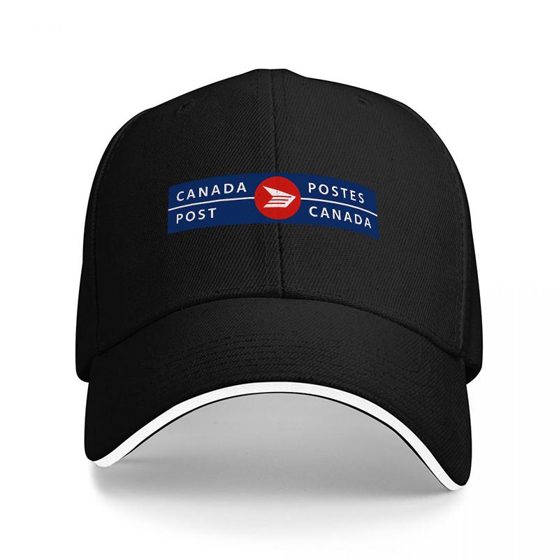 Cappellino da Baseball con Logo Canada Post Nero Regolabile con Design Emblema Ufficiale per Unisex e Donne Stile Classico Abbigliamento da Esterno
