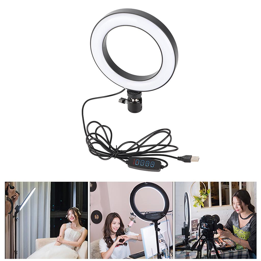 6"" LED Dimmbares Ringlicht Einstellbares Fülllicht mit Kugelkopf für Vlog Live Video Studio