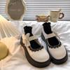 2025 summer new round head Japanese lace Mary Jane small leather shoes women's fashion versatile skirt platform single shoes