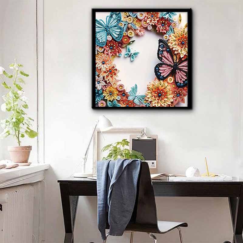 New Arrival 5D DIY Full Circle Diamond Painting "Butterfly Circle" Embroidery Cross Stitch Home Decor Gift