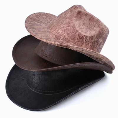 Retro Texture Design Western Cowboy Hats for Men Roll-up Wide Brim Outdoor Gentleman Jazz Caps Panama Hats
