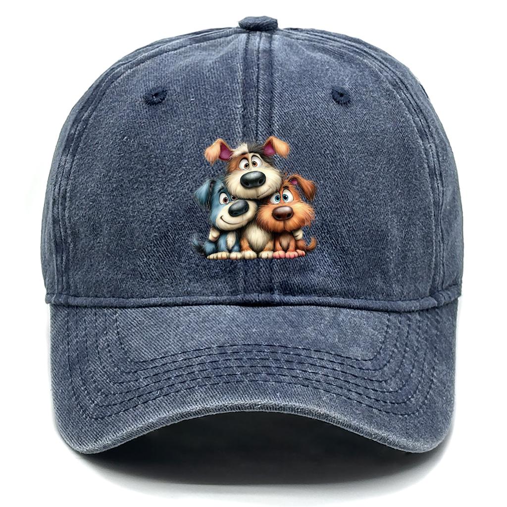 Cute Schnauzer Dog Printed Baseball Cap Adjustable Retro Baseball Hat Unisex Womens Cap For Outdoor Travelling Mountaineering