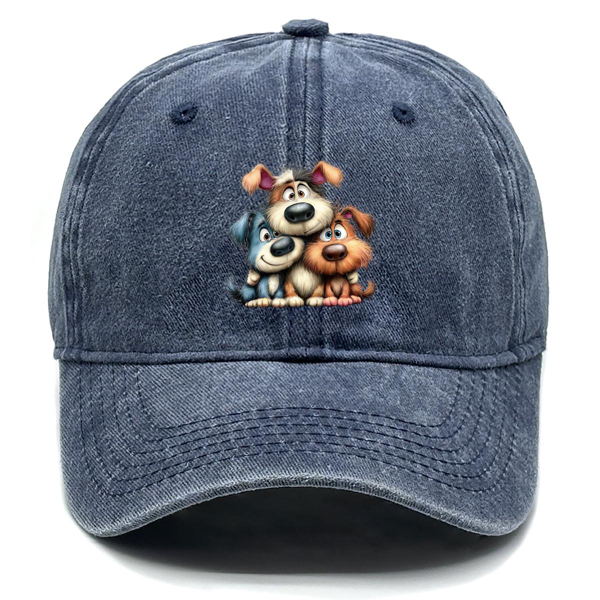 Cute Schnauzer Dog Printed Baseball Cap Adjustable Retro Baseball Hat Unisex Womens Cap For Outdoor Travelling Mountaineering
