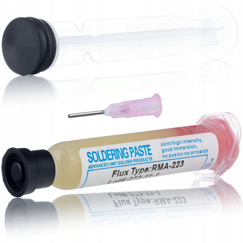 Rosfix MicroFlux 3w1 – Cyna Sn63Pb37 0,8 mm 50g + Topnik RMA-223 + Kalafonia 15g | Zestaw Lutowniczy do SMD, PCB | Wysoka Jakość i Precyzja