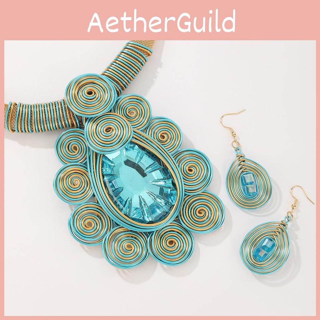 Set Jewelry Creative With Electroplated Crystal Accessories And Modern Style For Enthusiasts Fashion