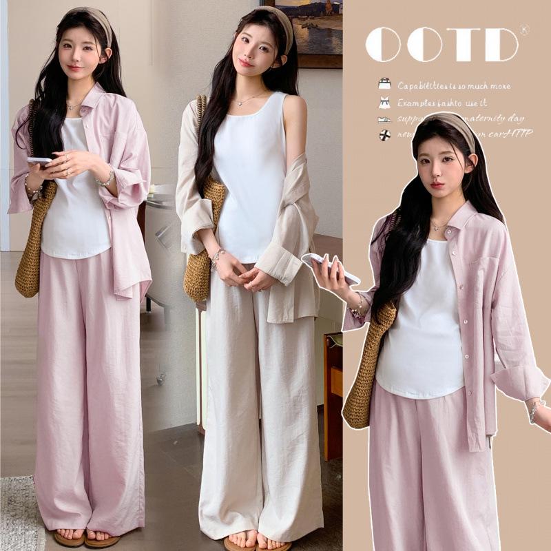 In-Stock Maternity Spring/Summer Loose Plus Size Shirt Set & Camisole Dress 2026 Extra Extra Large (2XL)