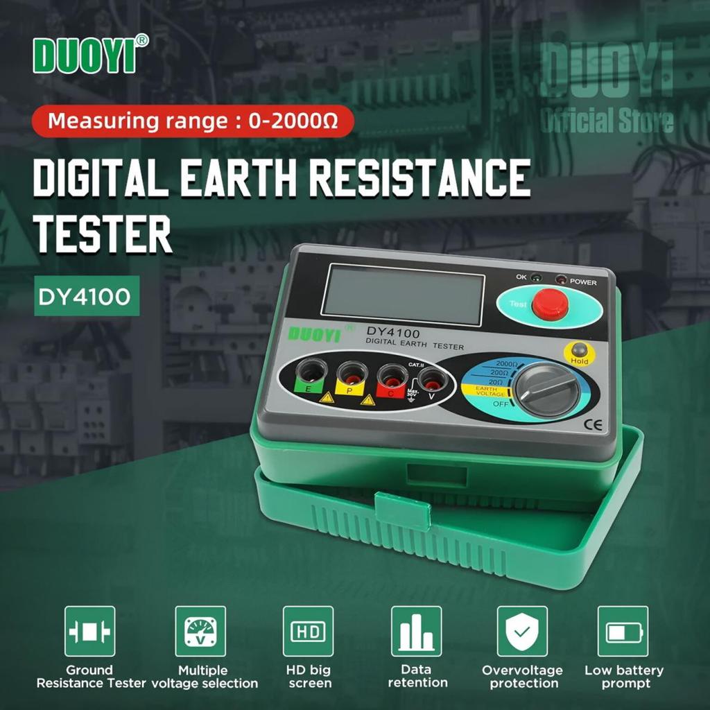 DY4100 Digital Meg-ohmmeter Meters Earth Resistance Meters Tester Cable High Voltage Meter Ground Resistance Insulation