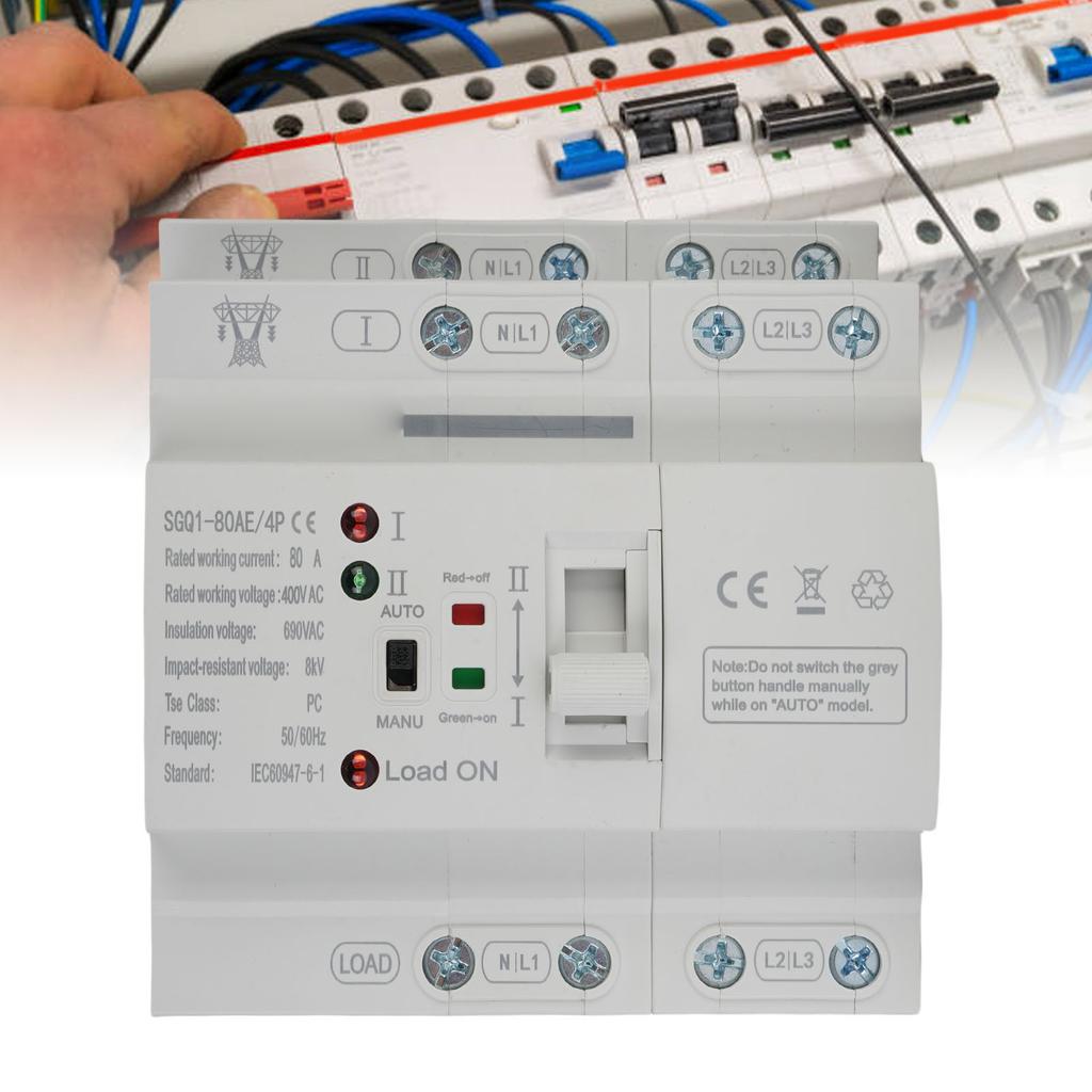 Dual Power , 4P 80A Emergency Automatic Transfer for Home Millisecond ing with Electronic