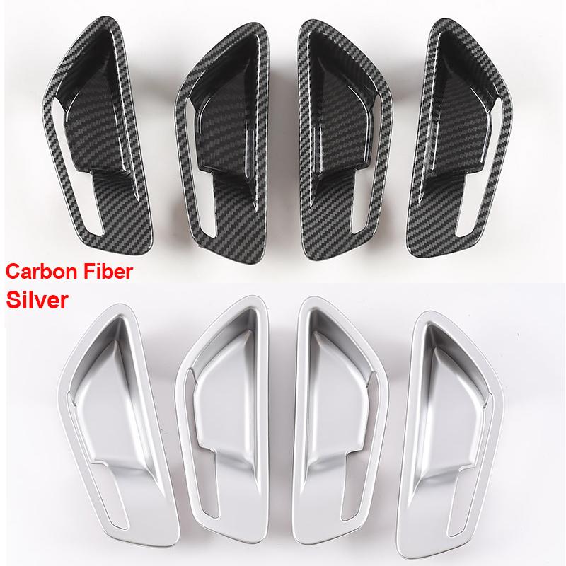 For Hyundai Tucson NX4  2022 2023 Hybrid N Line ABS Carbon Fiber Car Inner Door Handle Frame Cover Trim Interior Accessories