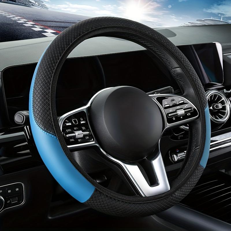 1PC Automobile Steering Wheel Cover Elastic No Inner Ring Leather All Season Universal
