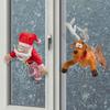 Christmas Crashing Animated Decoration Smashing Santa Reindeer Decoration Sound Activation Decor with Broken Glass Sticker and