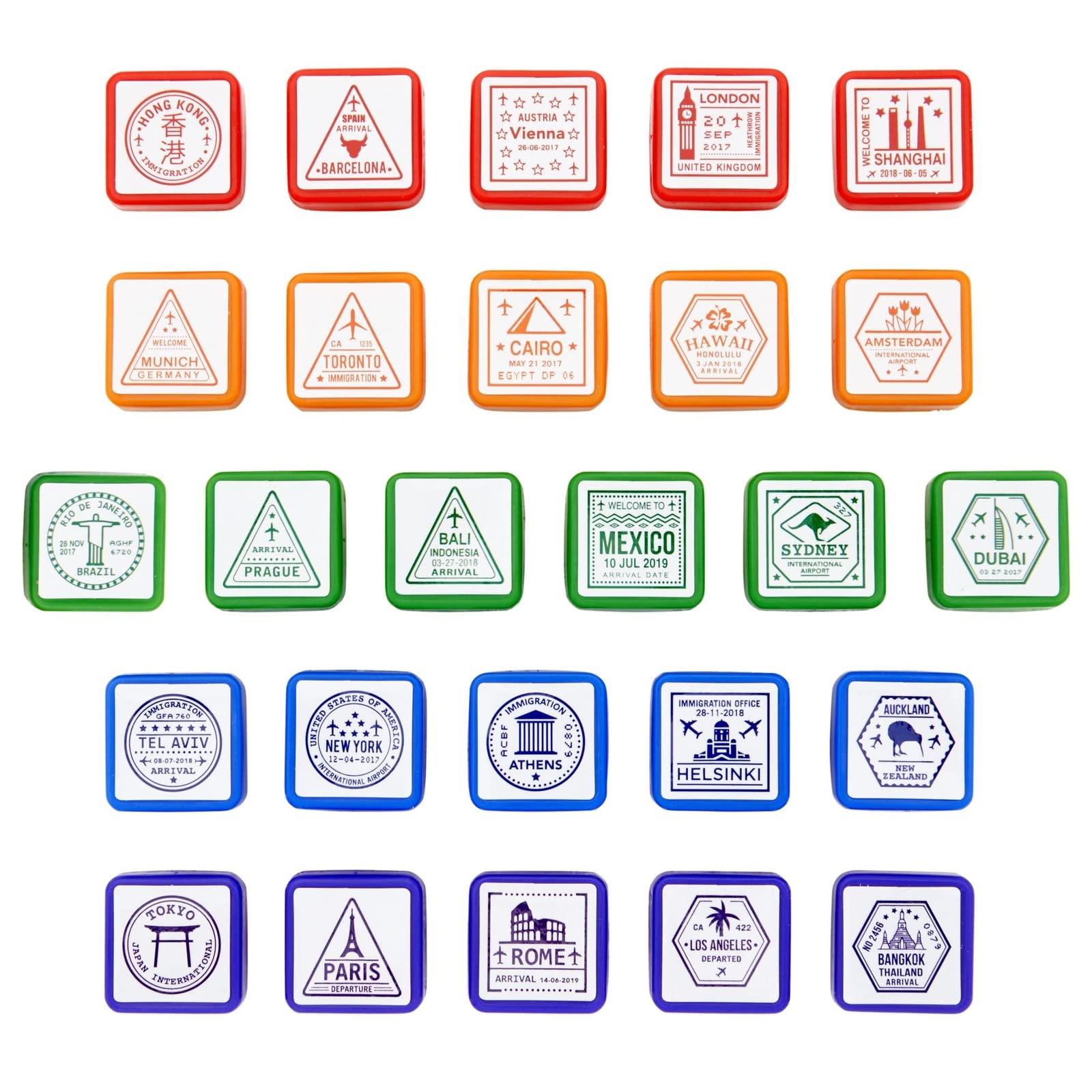 

Bright Creations Passport Stamps City and Country Stamp Set x 1 26 (1 inch, pieces)