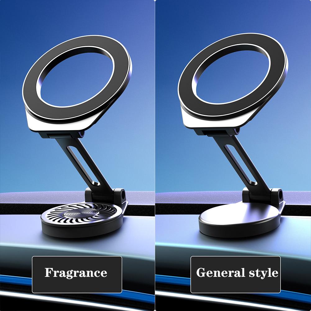 Magnetic Phone Holder For Car Dashboard Universal Rotatable Foldable Magnetic Phone Mount Car Aromatherapy Spray Base