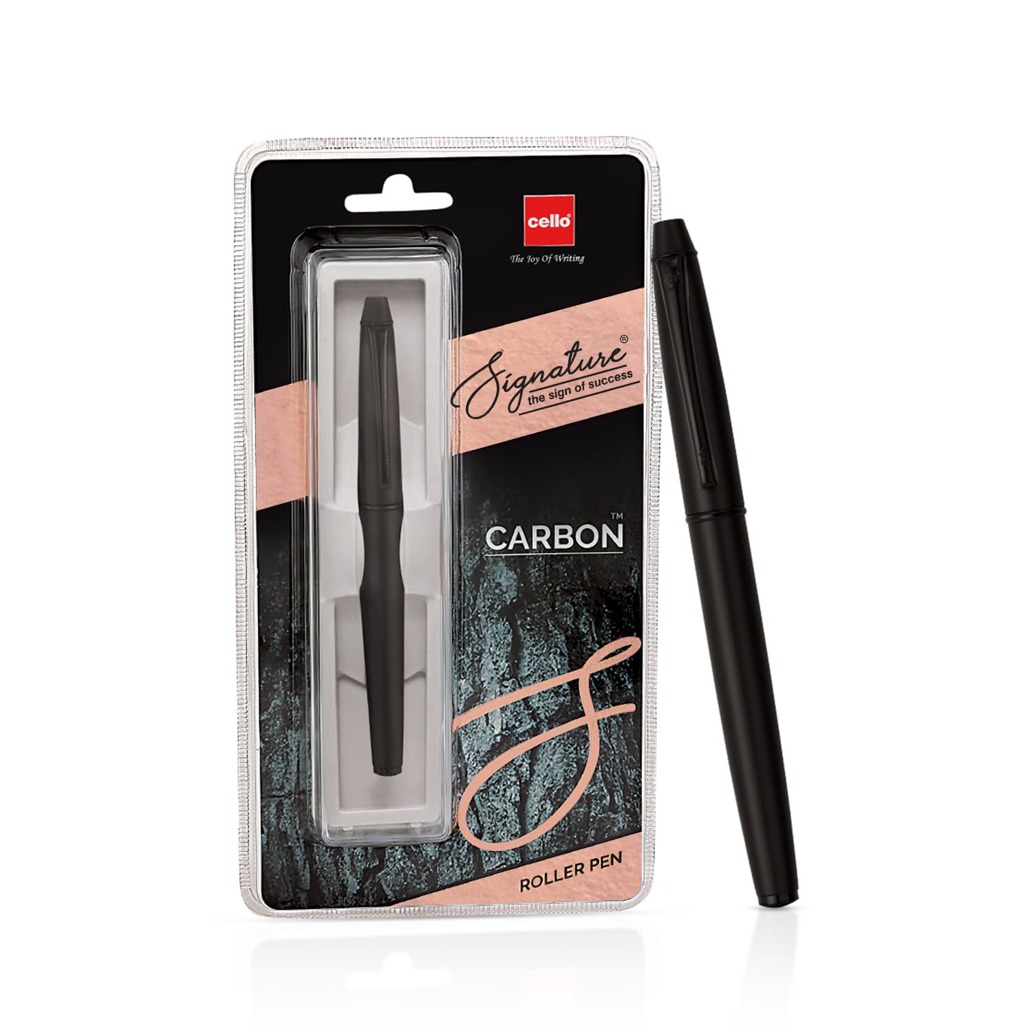 Cello Signature Carbon Roller Pen Blue Ink 0.7mm Fine Tip 1 Pack for Office, Home & School Use