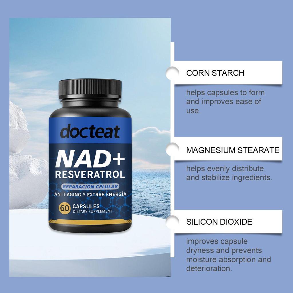 Docteat NAD+ Kapseln: Steigern Sie Kraft & Ausdauer mit NAD+-Vorläufern.
