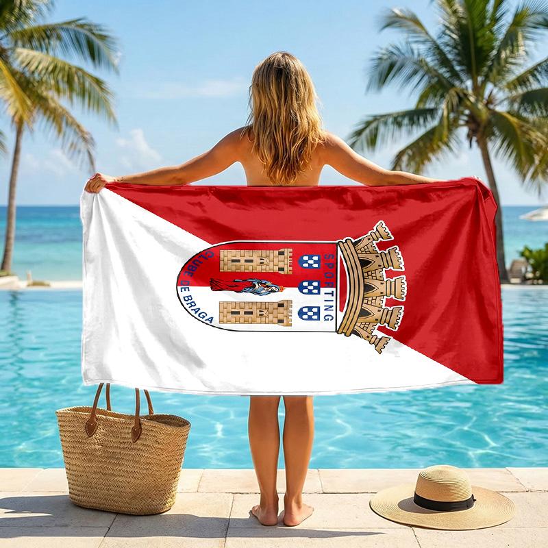 Braga FC Aufdruck Schnelltrocknendes Strandtuch Mikrofaser Saugfähig Tragbar Reise Schwimmtuch