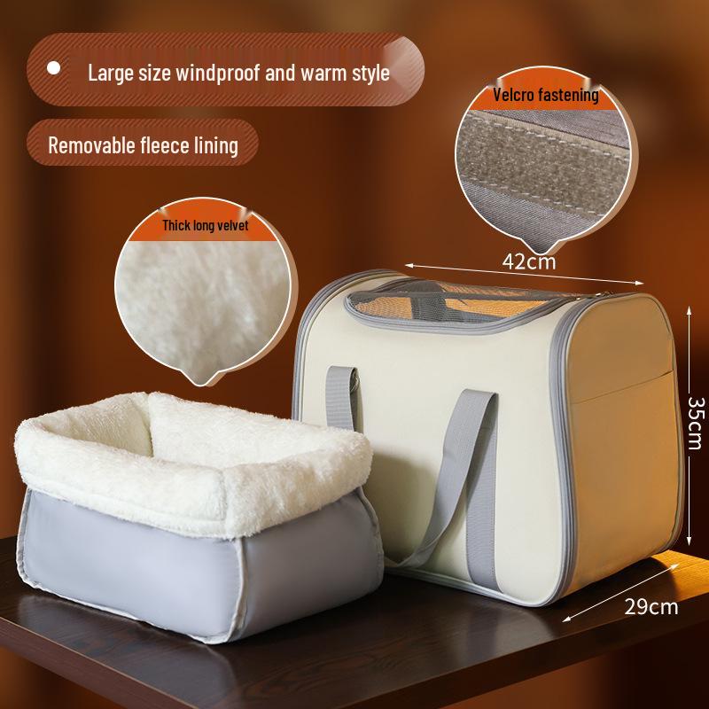 Breathable Portable Cat Carrier Handbag – Comfortable Travel Shoulder Bag for Cats