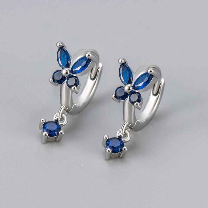 2024 Europäische & Amerikanische Zirkon Schmetterlingsohrringe - Bunt, High-End Design für Frauen