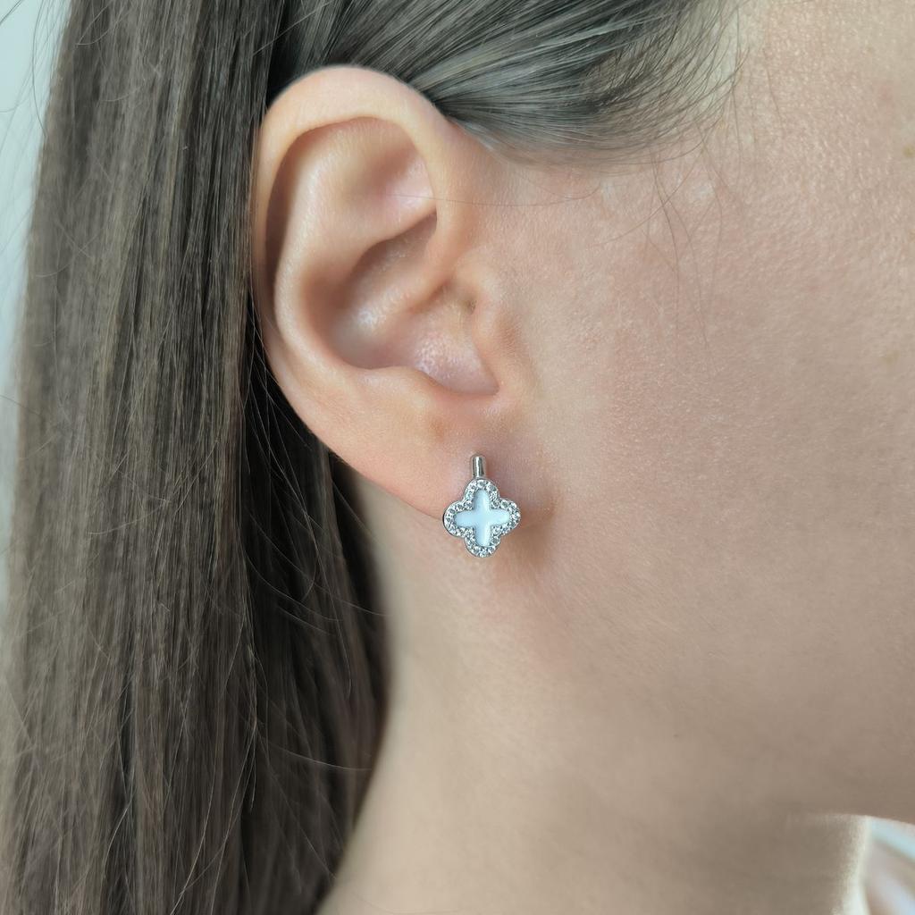 Серебряные серьги с емаллю (60002151)