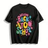 Welcome Back To School Print Casual Crew Neck Short Sleeve T-Shirt Pure Cotton T-shirt